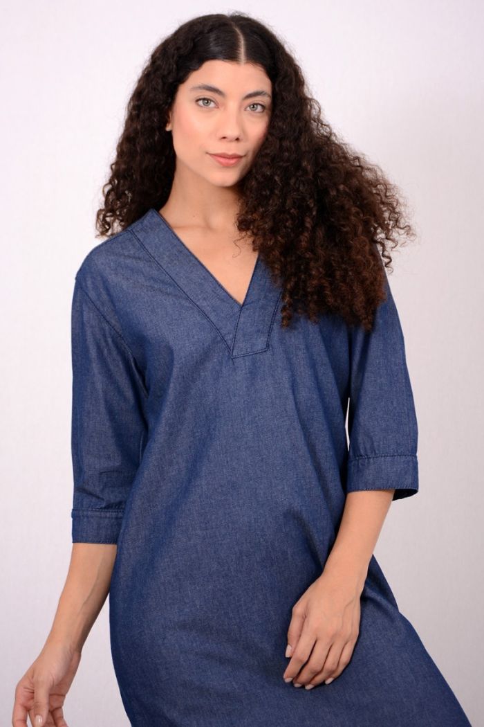 VESTIDO JEANS  DECOTE V