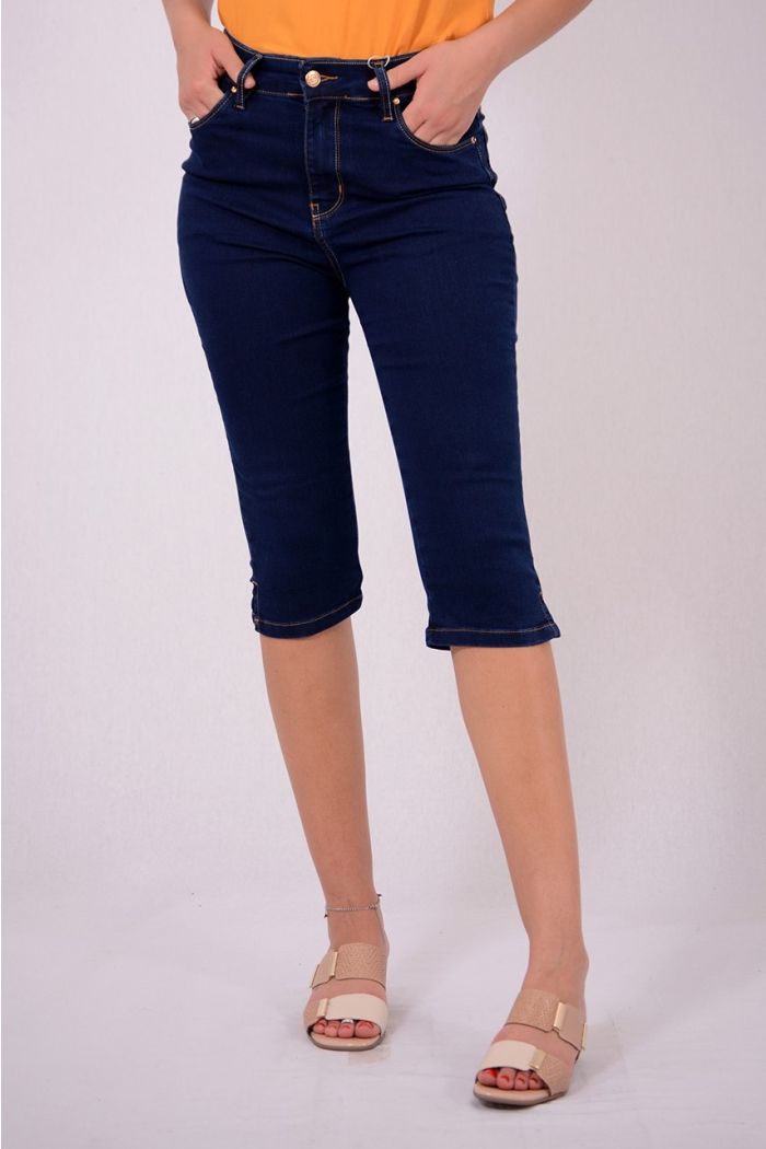 BERMUDA JEANS CORSÁRIO BOLSO BORDADO