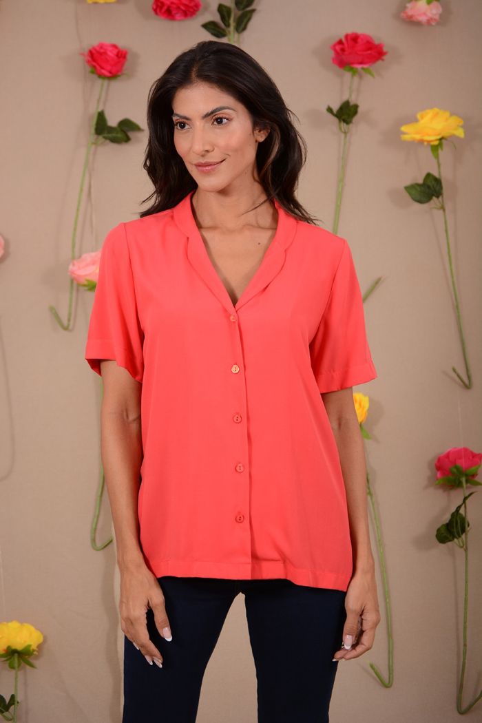 CAMISA VISCOSE DETALHE BOTOES COLOR