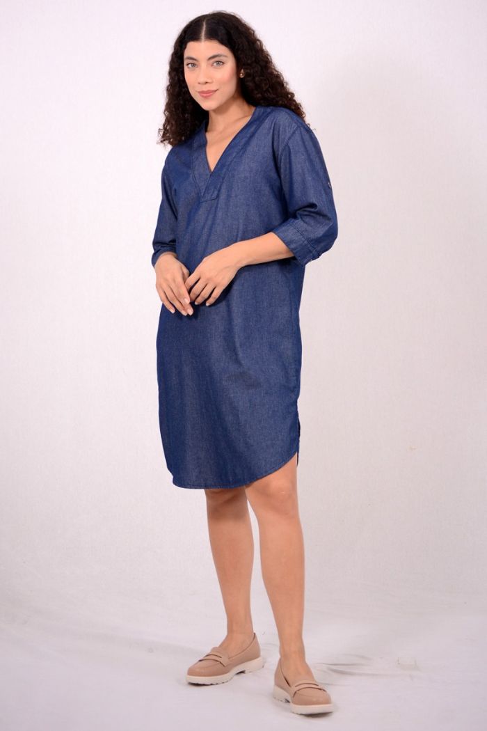 VESTIDO JEANS  DECOTE V