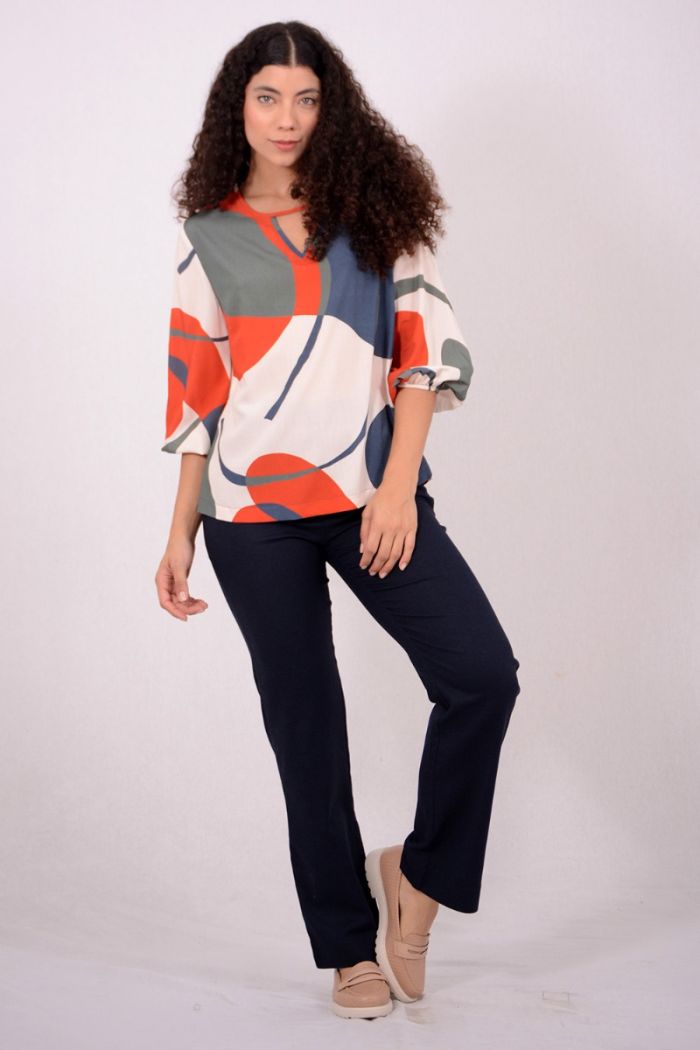 BLUSA VISCOSE ESTAMPA NANTES MANGA 7/8