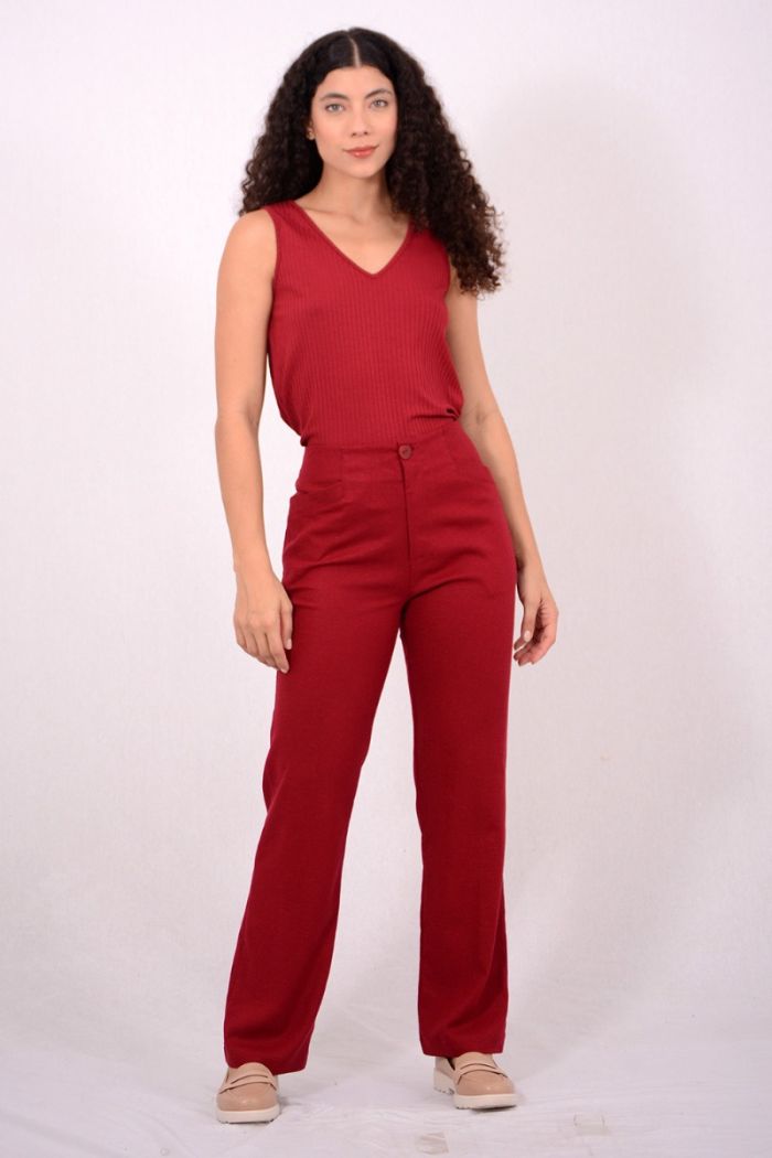 REGATA MALHA CANELADA DECOTE V